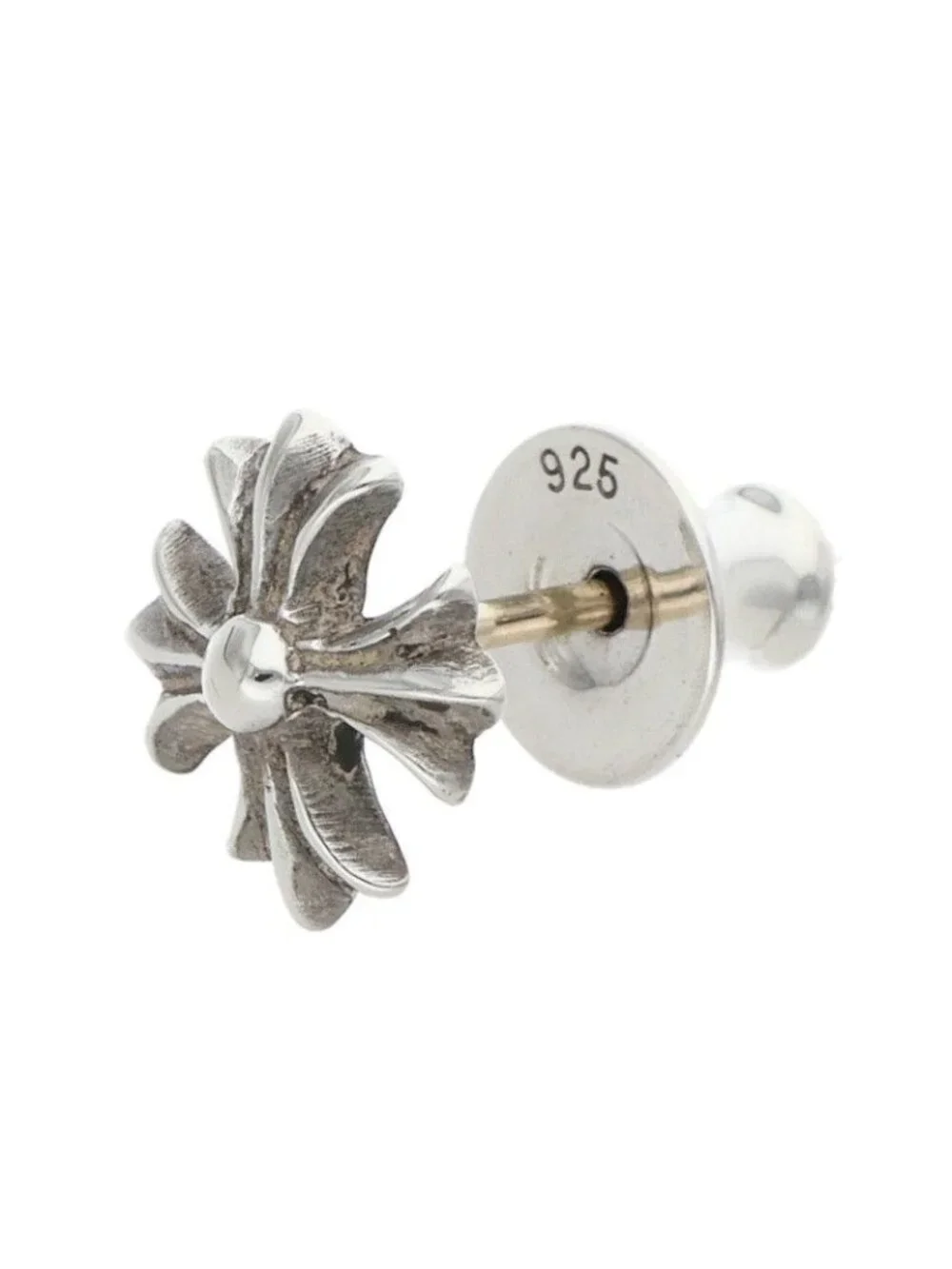 Chrome Hearts No2 CH Pls CH Plus Stud Silver Earrings